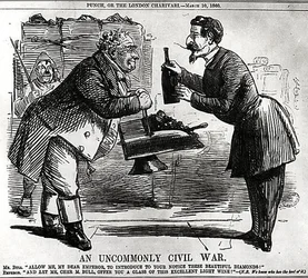 Uncommonly Civil War, de Punch, ou o London Charivari, 10 de março de 1860
